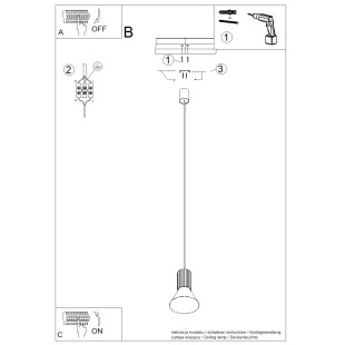 Lampa wisząca Estria Sollux - Metalowy stożek beżowy | Sklep Sollux