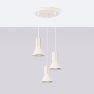 Lampa wisząca Estria Sollux - 3 stożki, beżowa | Sklep z lampami