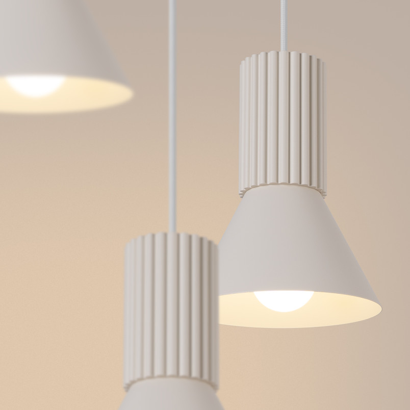 Lampa wisząca Estria Sollux - 3 stożki, beżowa | Sklep z lampami