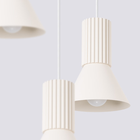 Lampa wisząca Estria Sollux - 3 stożki, beżowa | Sklep z lampami