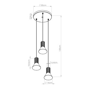 Lampa wisząca Estria Sollux - 3 stożki, beżowa | Sklep z lampami