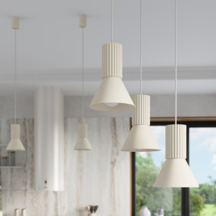 Lampa wisząca Estria Sollux - 3 stożki, beżowa | Sklep z lampami