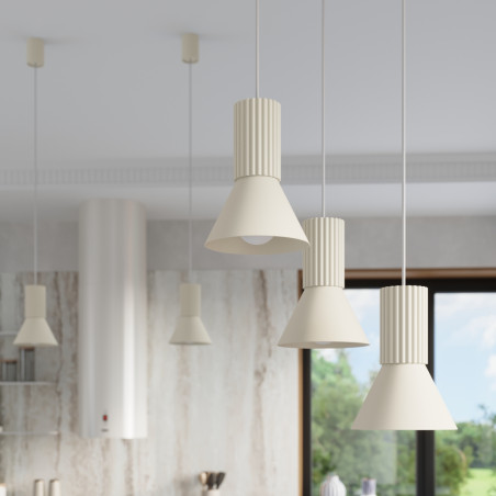 Lampa wisząca Estria Sollux - 3 stożki, beżowa | Sklep z lampami