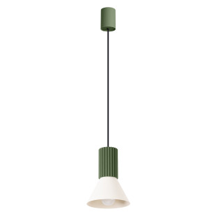 Lampa wisząca Estria Sollux - Metalowy stożek, beż/oliwka