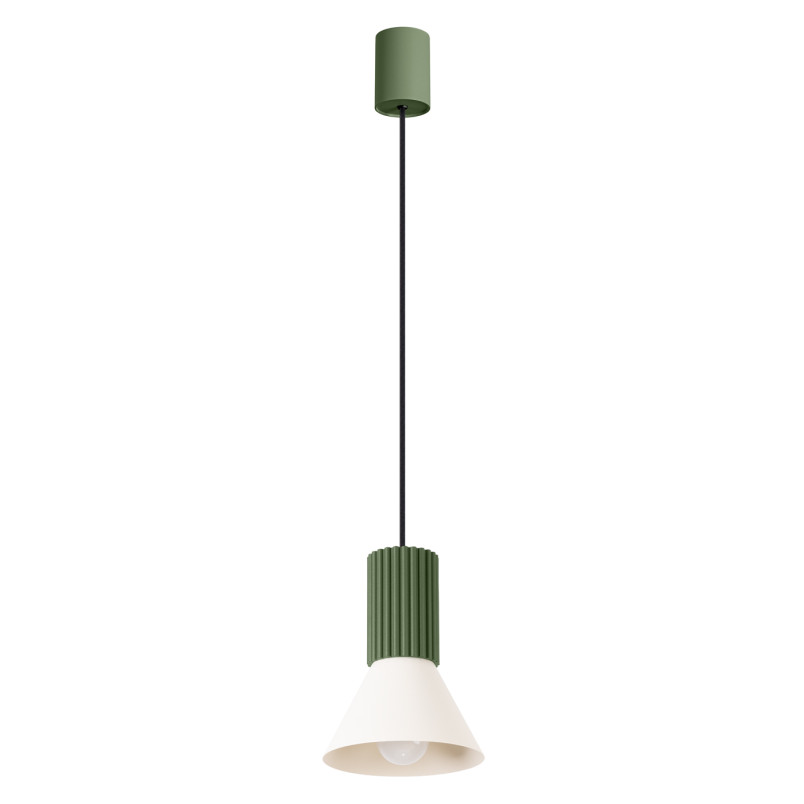 Lampa wisząca Estria Sollux - Metalowy stożek, beż/oliwka