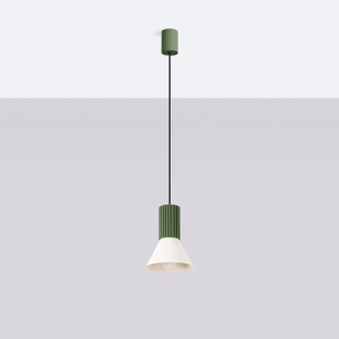 Lampa wisząca Estria Sollux - Metalowy stożek, beż/oliwka