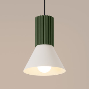 Lampa wisząca Estria Sollux - Metalowy stożek, beż/oliwka