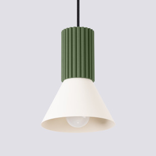 Lampa wisząca Estria Sollux - Metalowy stożek, beż/oliwka