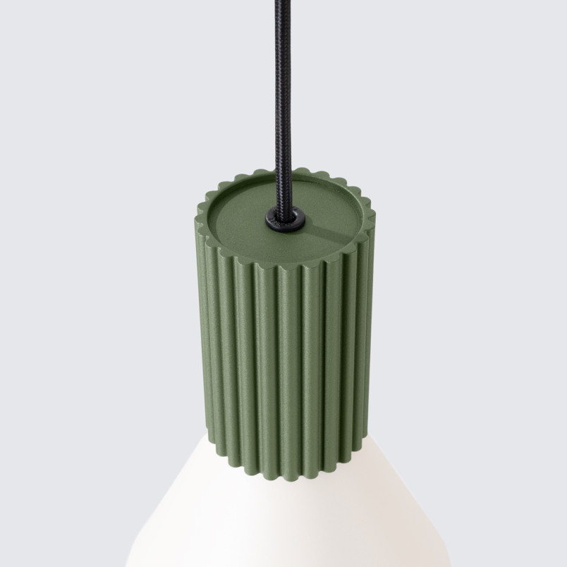 Lampa wisząca Estria Sollux - Metalowy stożek, beż/oliwka