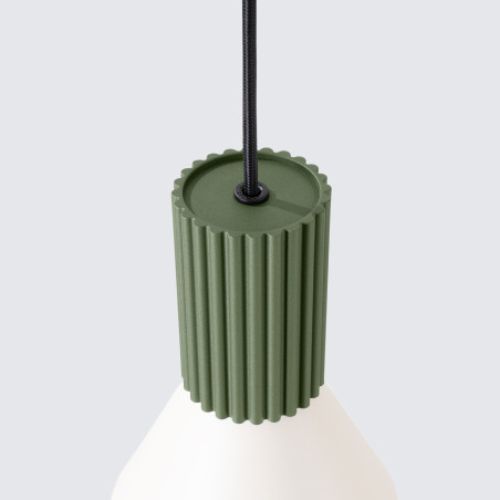 Lampa wisząca Estria Sollux - Metalowy stożek, beż/oliwka