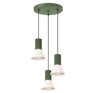 Lampa wisząca Estria Sollux - 3 stożki, beż/oliwka | Sklep Sollux