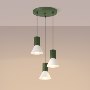 Lampa wisząca Estria Sollux - 3 stożki, beż/oliwka | Sklep Sollux
