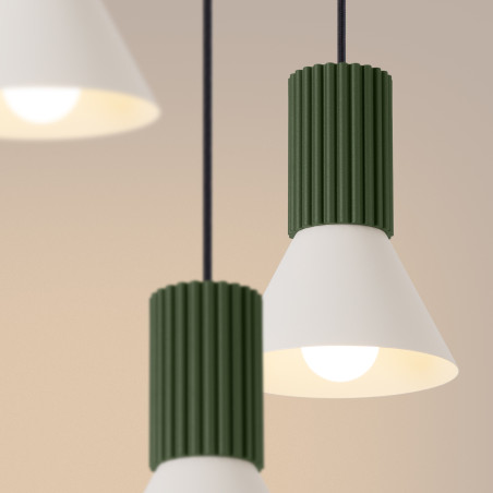 Lampa wisząca Estria Sollux - 3 stożki, beż/oliwka | Sklep Sollux
