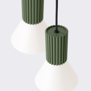 Lampa wisząca Estria Sollux - 3 stożki, beż/oliwka | Sklep Sollux