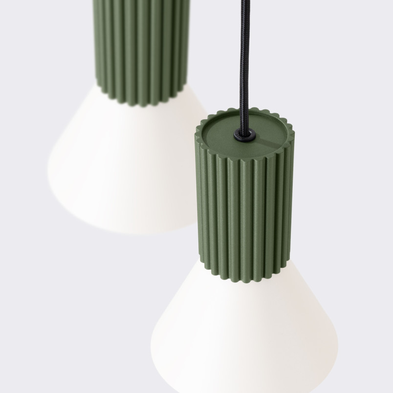 Lampa wisząca Estria Sollux - 3 stożki, beż/oliwka | Sklep Sollux