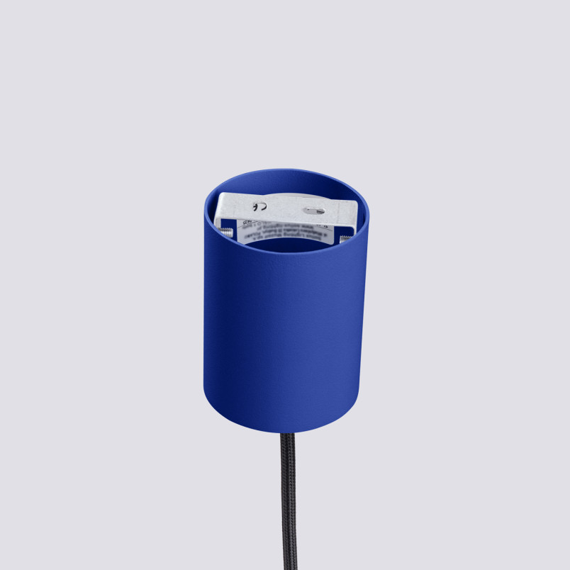 Lampa wisząca Estria Sollux - Metalowy stożek, biały/ultramaryna