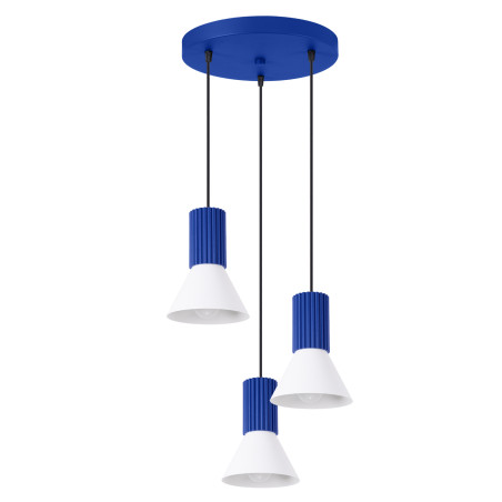 Lampa wisząca Estria Sollux - 3 stożki, biało-ultramaryna | Sklep Sollux