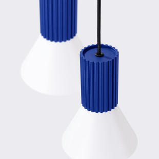 Lampa wisząca Estria Sollux - 3 stożki, biało-ultramaryna | Sklep Sollux