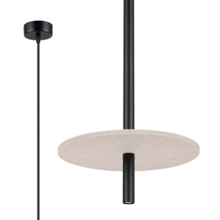 Lampa wisząca Feltro Sollux | Tubowa, filcowa, czarno-beżowa