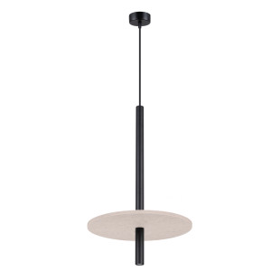 Lampa wisząca Feltro Sollux | Tubowa, filcowa, czarno-beżowa