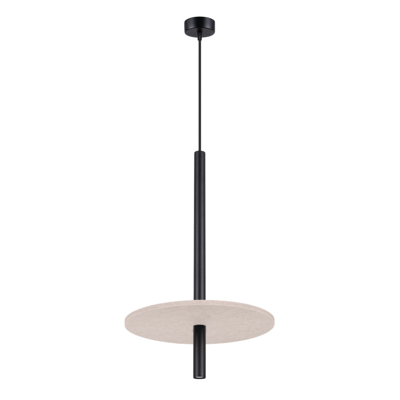 Lampa wisząca Feltro Sollux | Tubowa, filcowa, czarno-beżowa