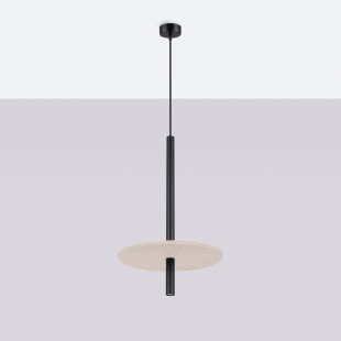 Lampa wisząca Feltro Sollux | Tubowa, filcowa, czarno-beżowa
