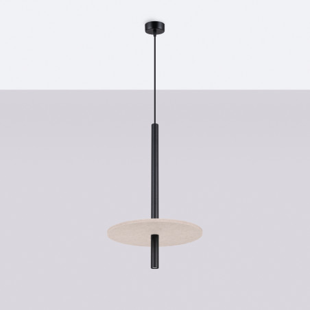 Lampa wisząca Feltro Sollux | Tubowa, filcowa, czarno-beżowa