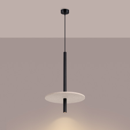 Lampa wisząca Feltro Sollux | Tubowa, filcowa, czarno-beżowa