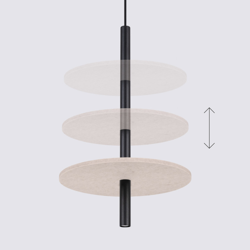 Lampa wisząca Feltro Sollux | Tubowa, filcowa, czarno-beżowa