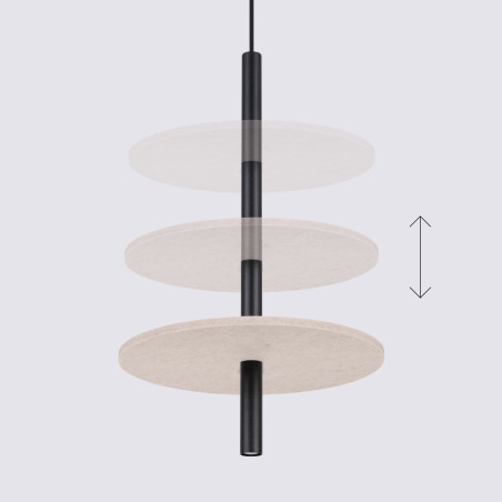 Lampa wisząca Feltro Sollux | Tubowa, filcowa, czarno-beżowa