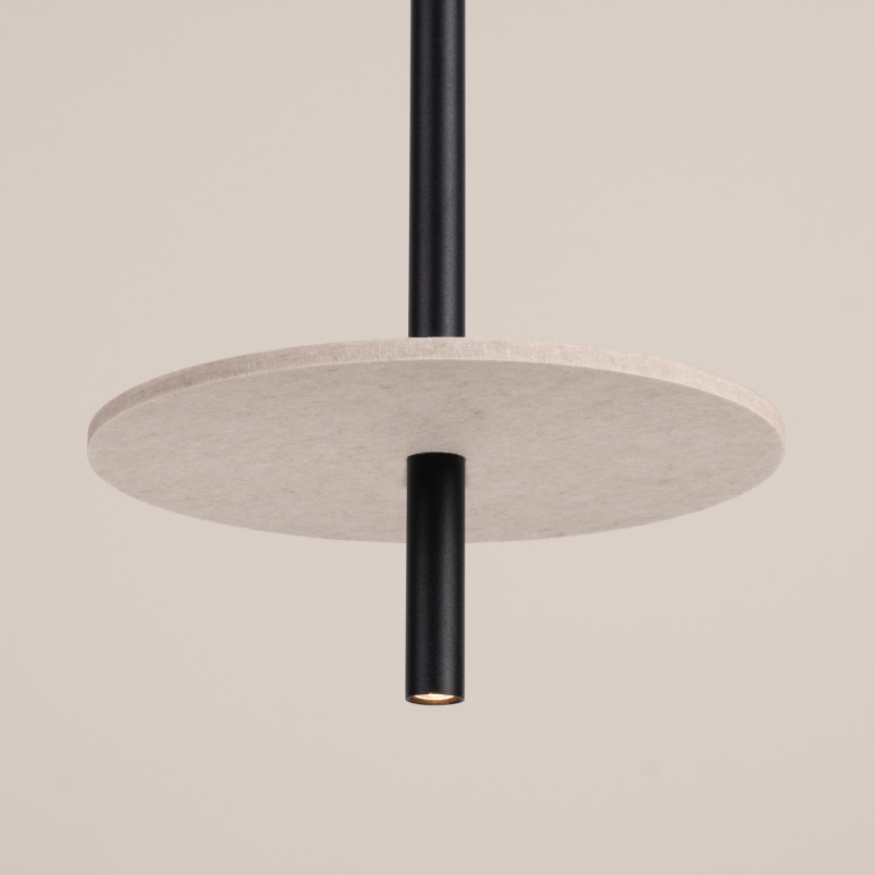 Lampa wisząca Feltro Sollux | Tubowa, filcowa, czarno-beżowa