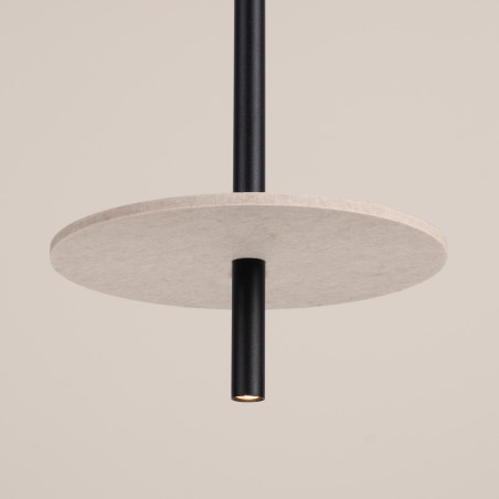 Lampa wisząca Feltro Sollux | Tubowa, filcowa, czarno-beżowa