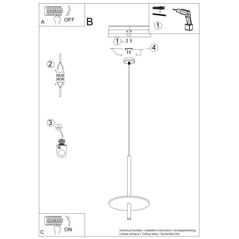 Lampa wisząca Feltro Sollux | Tubowa, filcowa, czarno-beżowa
