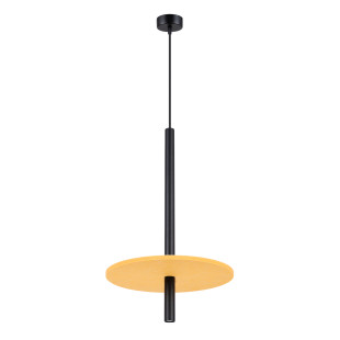 Lampa wisząca Feltro Sollux | Tuba z filcem | Czarna/Żółta