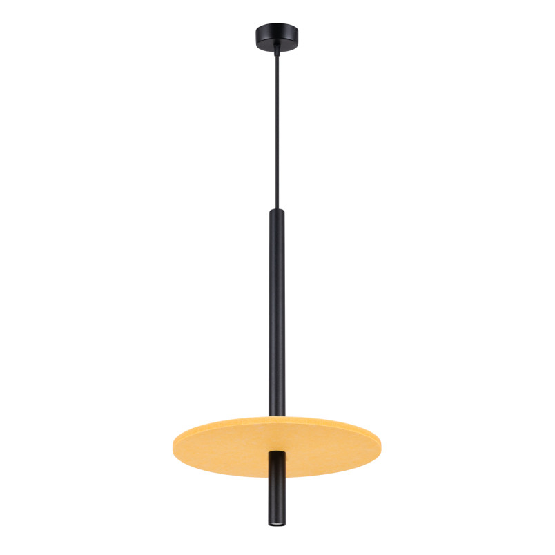 Lampa wisząca Feltro Sollux | Tuba z filcem | Czarna/Żółta