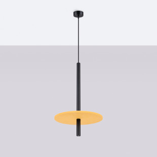 Lampa wisząca Feltro Sollux | Tuba z filcem | Czarna/Żółta