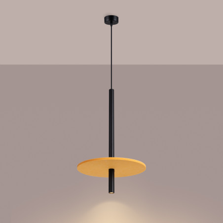 Lampa wisząca Feltro Sollux | Tuba z filcem | Czarna/Żółta