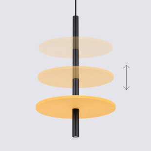 Lampa wisząca Feltro Sollux | Tuba z filcem | Czarna/Żółta
