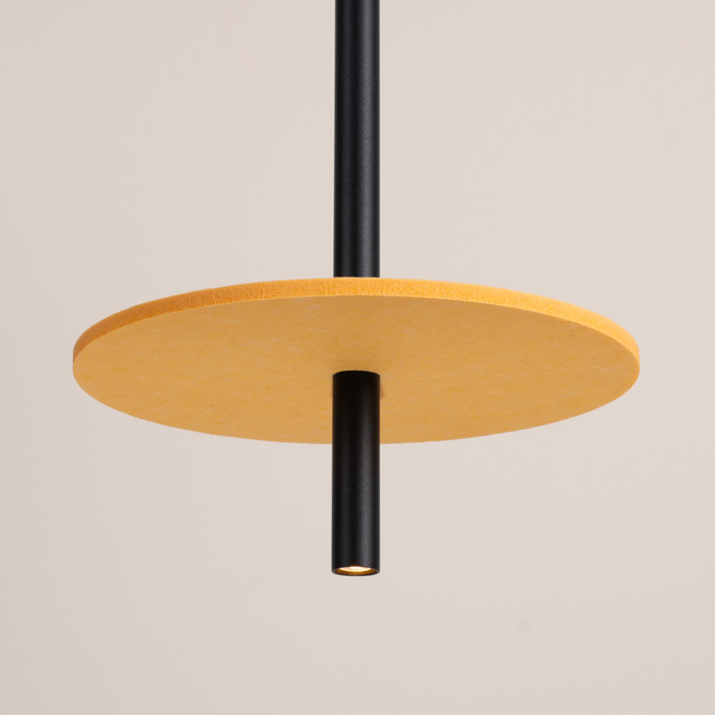 Lampa wisząca Feltro Sollux | Tuba z filcem | Czarna/Żółta