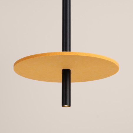 Lampa wisząca Feltro Sollux | Tuba z filcem | Czarna/Żółta