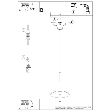 Lampa wisząca Feltro Sollux | Tuba z filcem | Czarna/Żółta