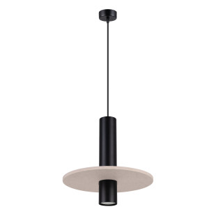 Lampa wisząca tuba Pelta Sollux | Czarna i beżowa | Sklep z lampami