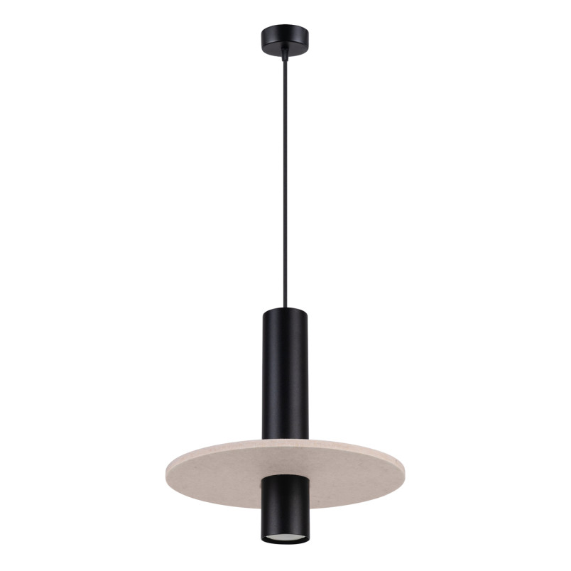 Lampa wisząca tuba Pelta Sollux | Czarna i beżowa | Sklep z lampami