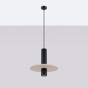 Lampa wisząca tuba Pelta Sollux | Czarna i beżowa | Sklep z lampami