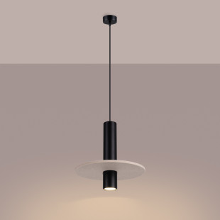 Lampa wisząca tuba Pelta Sollux | Czarna i beżowa | Sklep z lampami