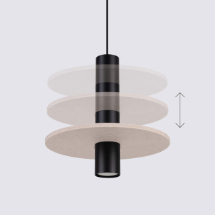 Lampa wisząca tuba Pelta Sollux | Czarna i beżowa | Sklep z lampami