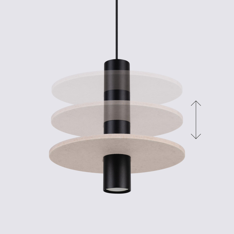 Lampa wisząca tuba Pelta Sollux | Czarna i beżowa | Sklep z lampami