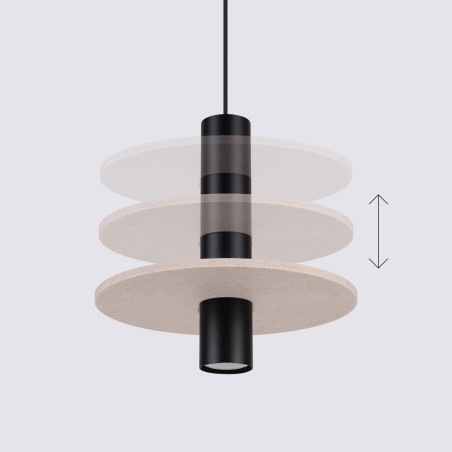 Lampa wisząca tuba Pelta Sollux | Czarna i beżowa | Sklep z lampami