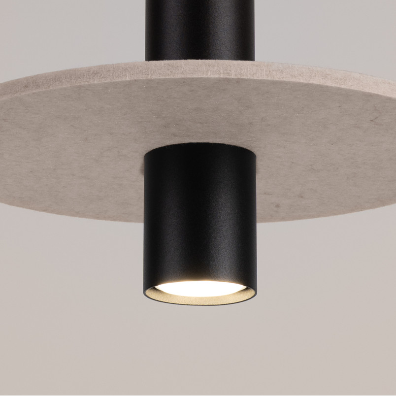 Lampa wisząca tuba Pelta Sollux | Czarna i beżowa | Sklep z lampami
