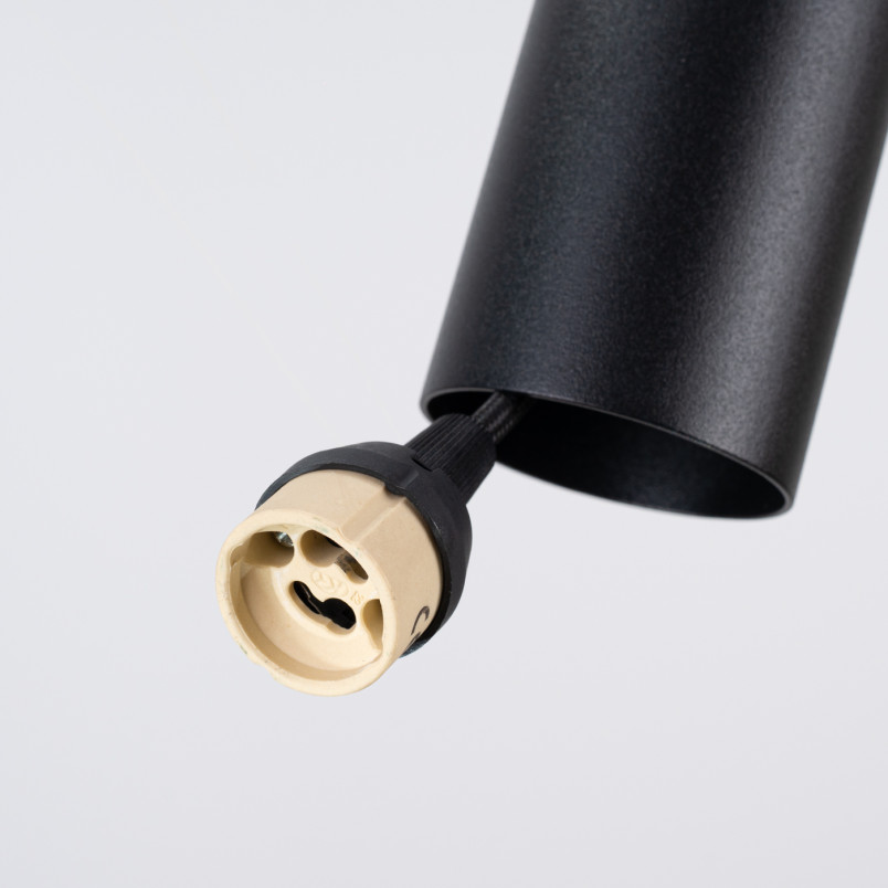 Lampa wisząca tuba Pelta Sollux | Czarna i beżowa | Sklep z lampami